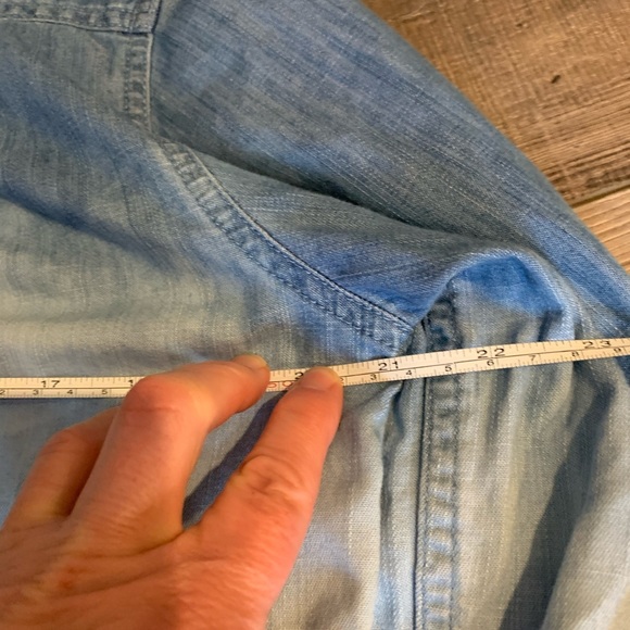 DIY Ombré Reverse Tie Dye Denim Shirt sz M - Picture 4 of 5